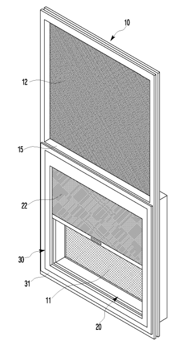 특허 제10-2695321호(환기 및 미세먼지 차단 선택형 방진방충망, (주)플러스미, 